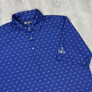 Donald Ross Polo Men's L American Flag Golf Shirt USA Trophy Club Country AOP